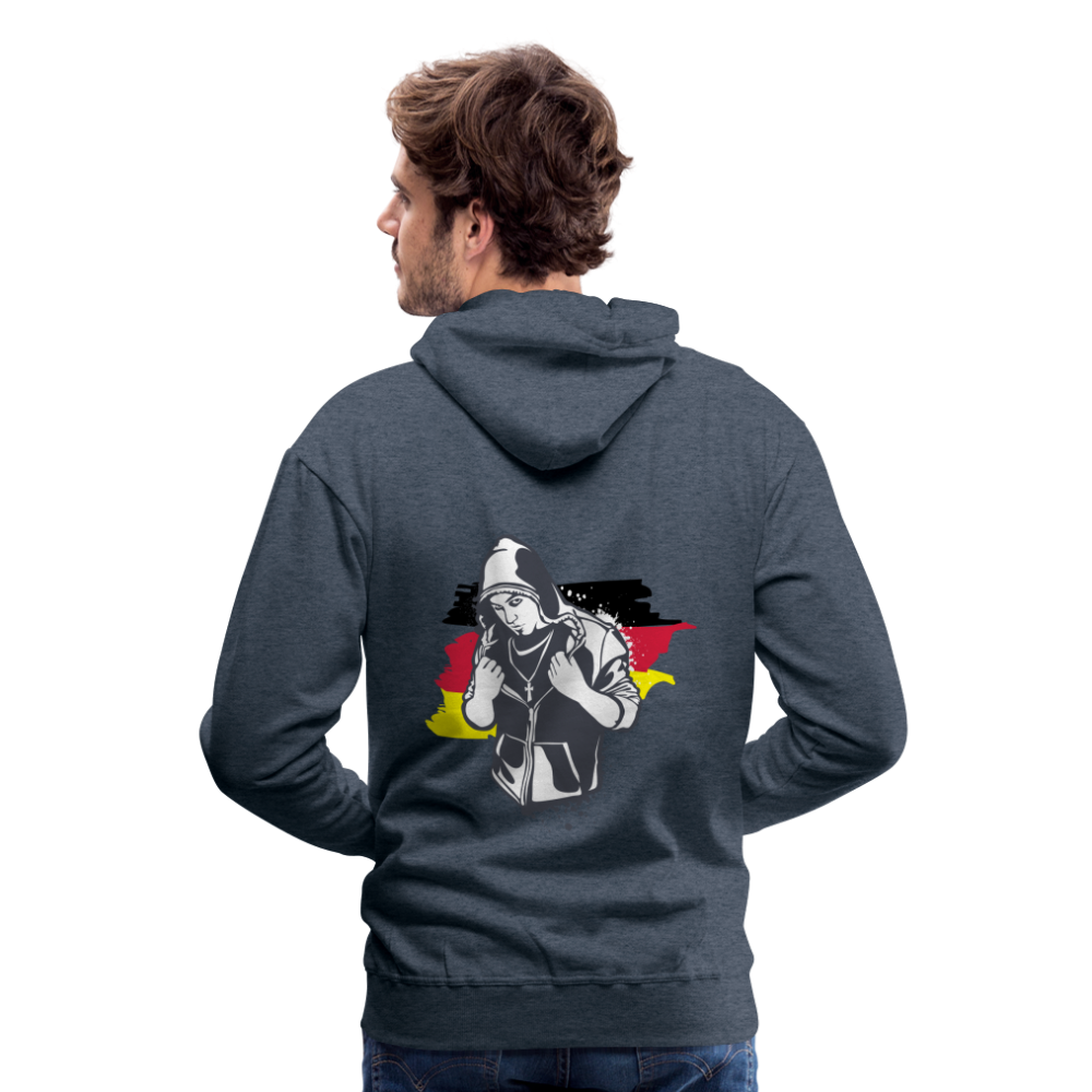 Hoodie  Kriminell Brustkreuz - Jeansblau