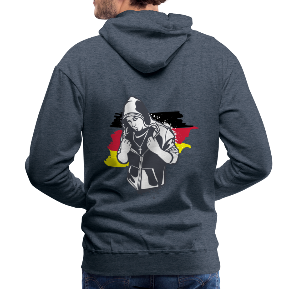 Hoodie  Kriminell Brustkreuz - Jeansblau