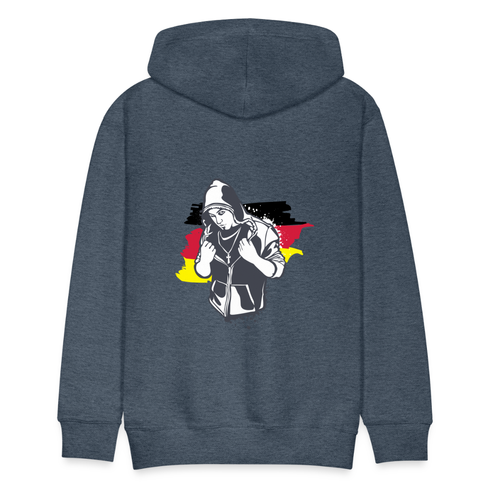 Hoodie  Kriminell Brustkreuz - Jeansblau