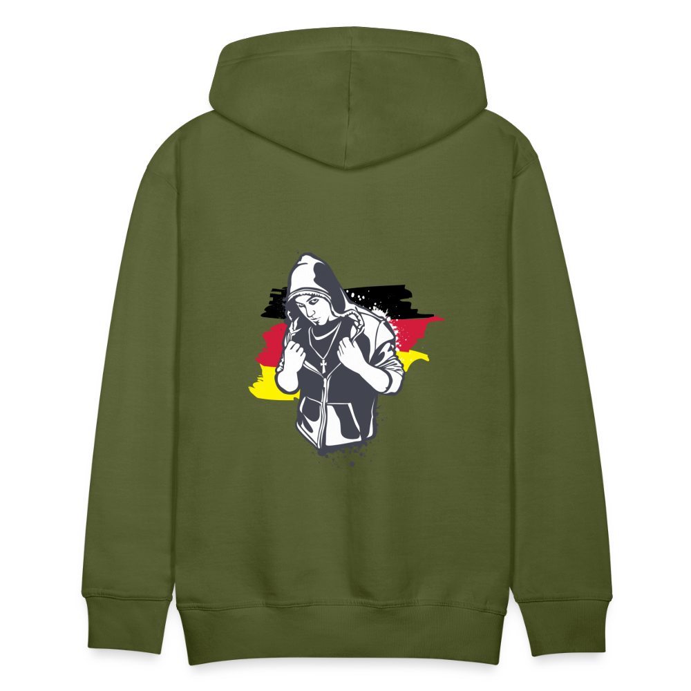 Hoodie  Kriminell Brustkreuz - Olivgrün