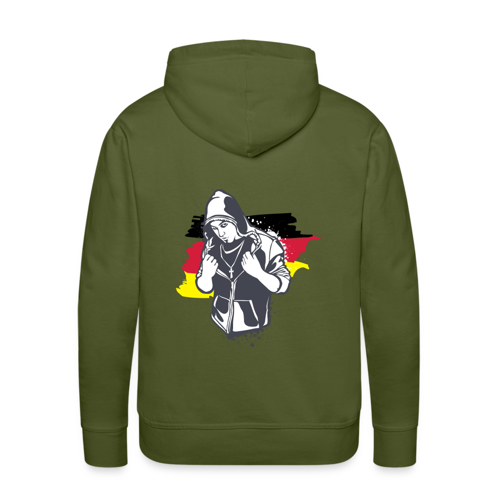 Hoodie  Kriminell Brustkreuz - Olivgrün