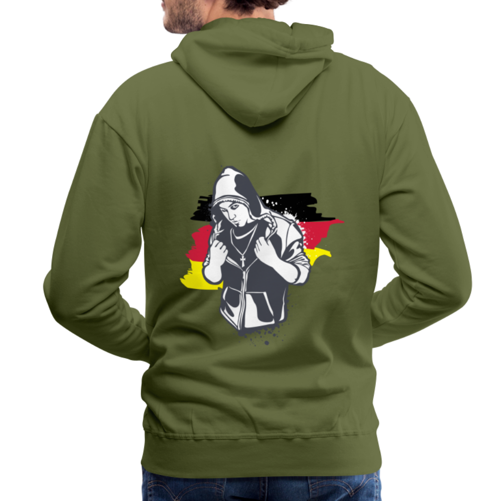Hoodie  Kriminell Brustkreuz - Olivgrün
