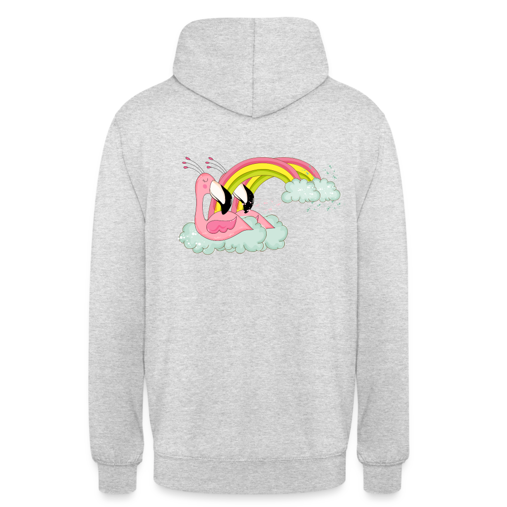 Flamingo Hoodie - Hellgrau meliert