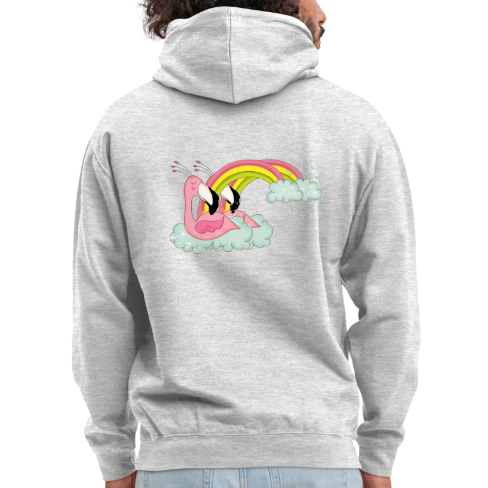 Flamingo Hoodie - Hellgrau meliert
