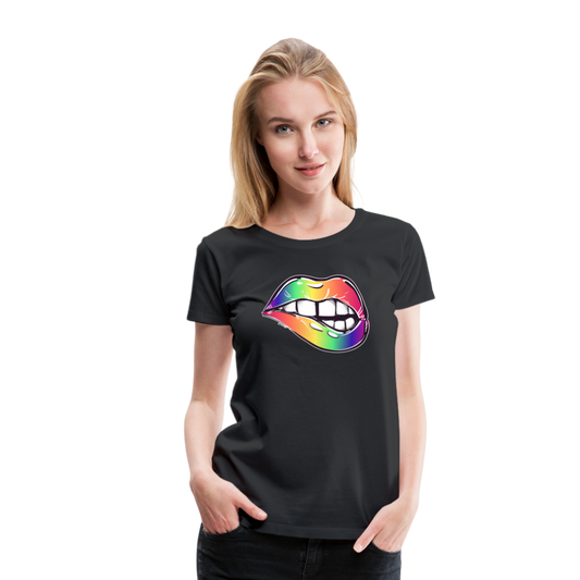 Mund Frauen Tshirts - Schwarz