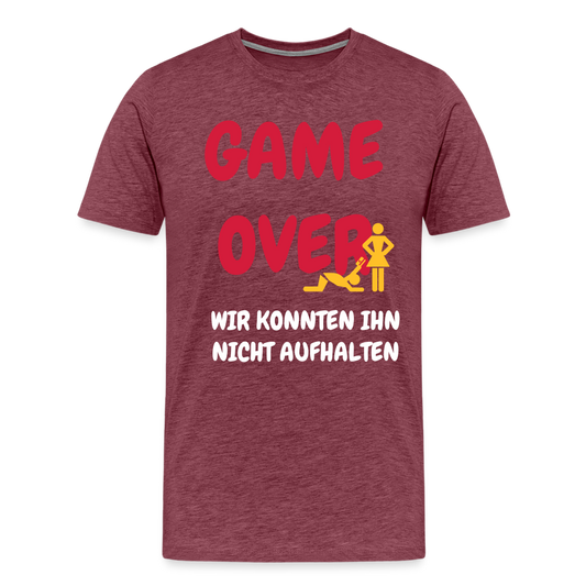 Männer Premium T-Shirt - Bordeauxrot meliert