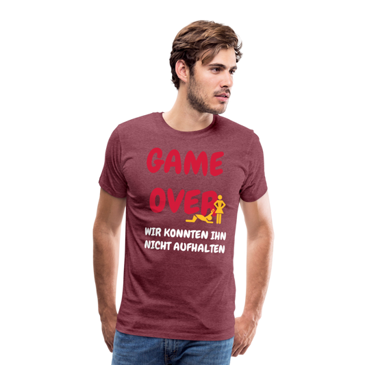 Männer Premium T-Shirt - Bordeauxrot meliert