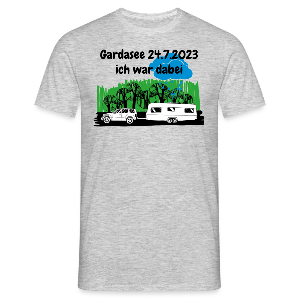 Gardasee 24.7.2023 ich war dabei Wohnwagen mit Auto - Grau meliert