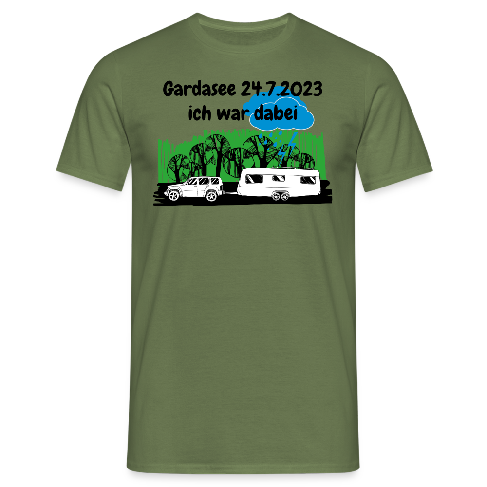 Gardasee 24.7.2023 ich war dabei Wohnwagen mit Auto - Militärgrün