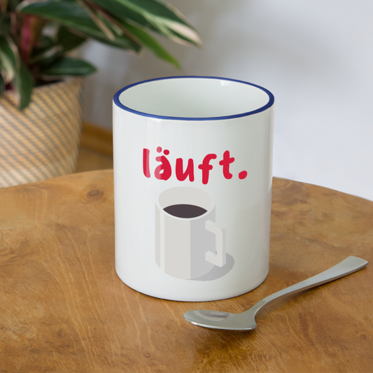 Kaffee läuft - Weiß/Kobaltblau