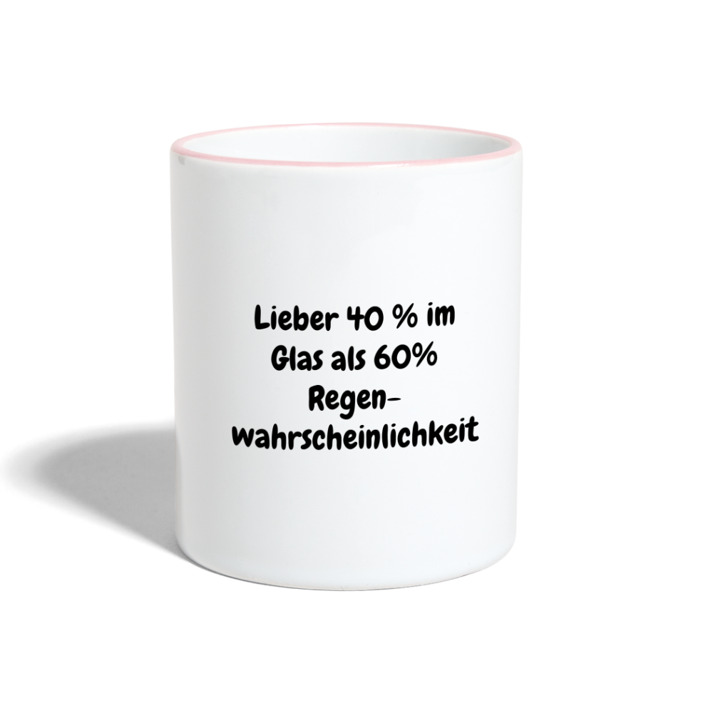 Lieber 40 % im Glas als 60% Regen- wahrscheinlichkeit - Weiß/Pink