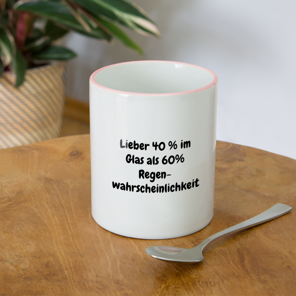 Lieber 40 % im Glas als 60% Regen- wahrscheinlichkeit - Weiß/Pink