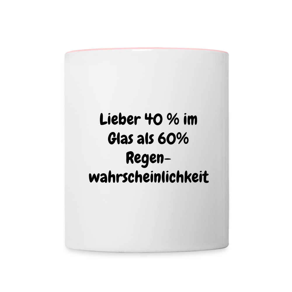 Lieber 40 % im Glas als 60% Regen- wahrscheinlichkeit - Weiß/Pink