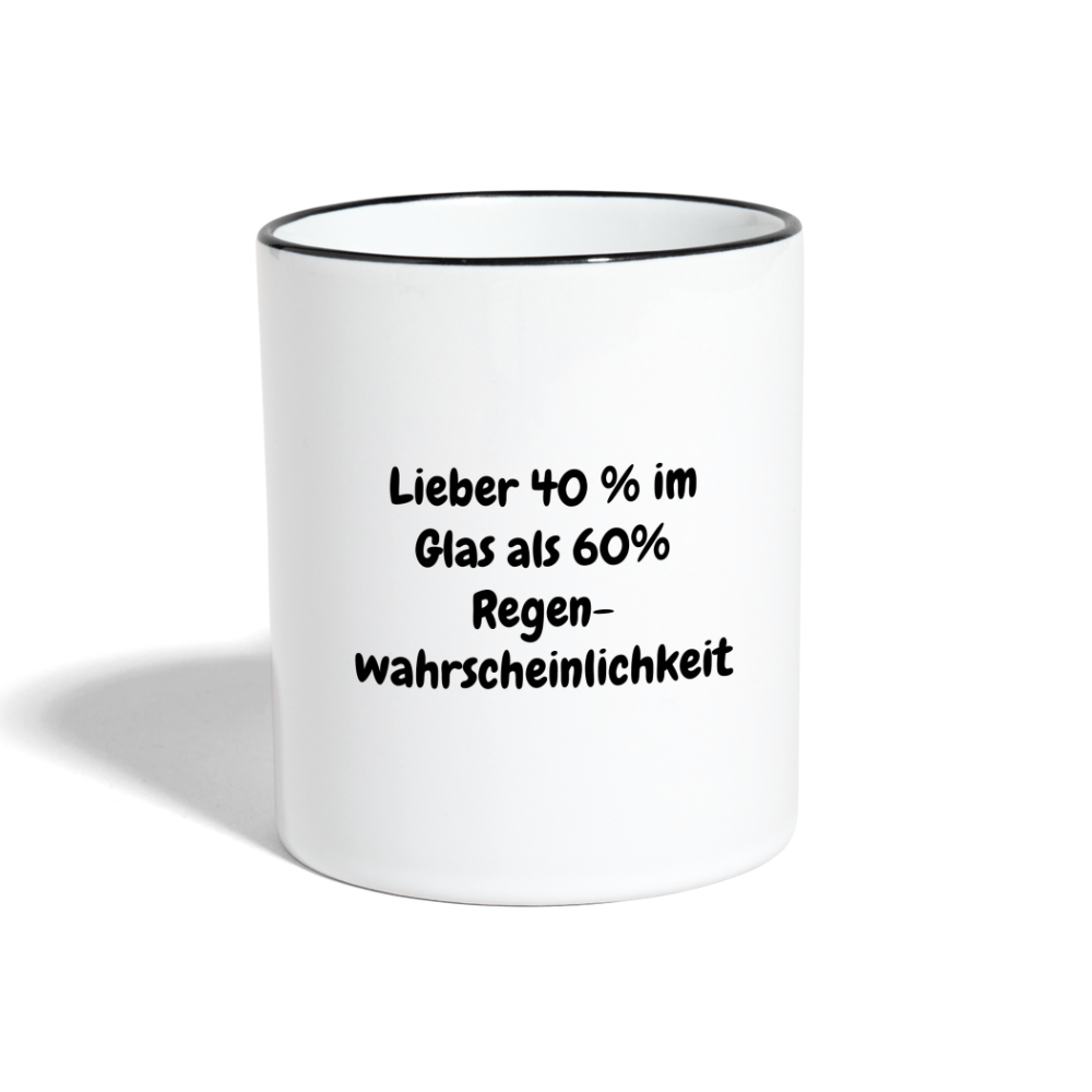 Lieber 40 % im Glas als 60% Regen- wahrscheinlichkeit - Weiß/Schwarz