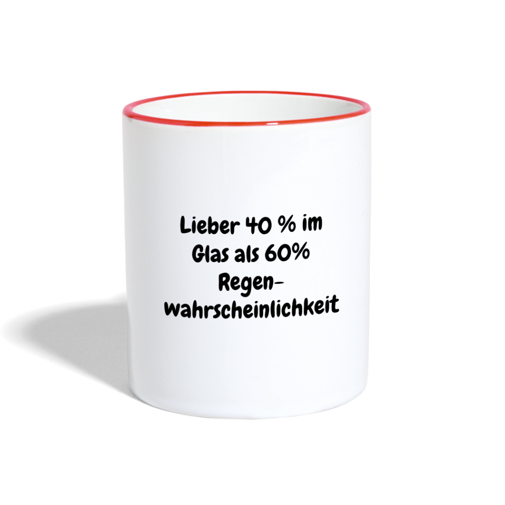Lieber 40 % im Glas als 60% Regen- wahrscheinlichkeit - Weiß/Rot