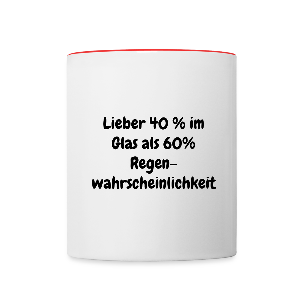 Lieber 40 % im Glas als 60% Regen- wahrscheinlichkeit - Weiß/Rot