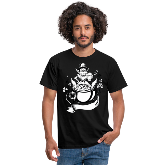 Kobold mit Topf voll Gold - Schwarz