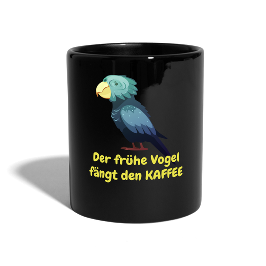 Kaffeebecher  Der frühe Vogel fängt den KAFFEE - Schwarz