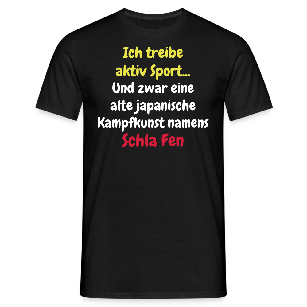 Tshirt Ich treibe aktiv Sport... - Schwarz