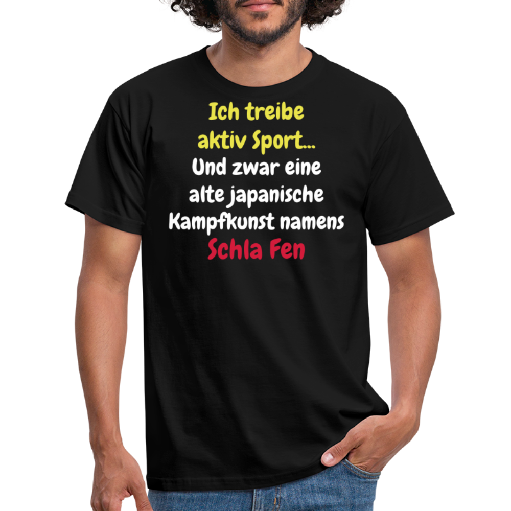 Tshirt Ich treibe aktiv Sport... - Schwarz