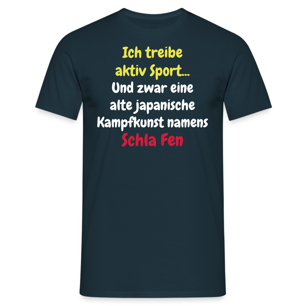 Tshirt Ich treibe aktiv Sport... - Navy