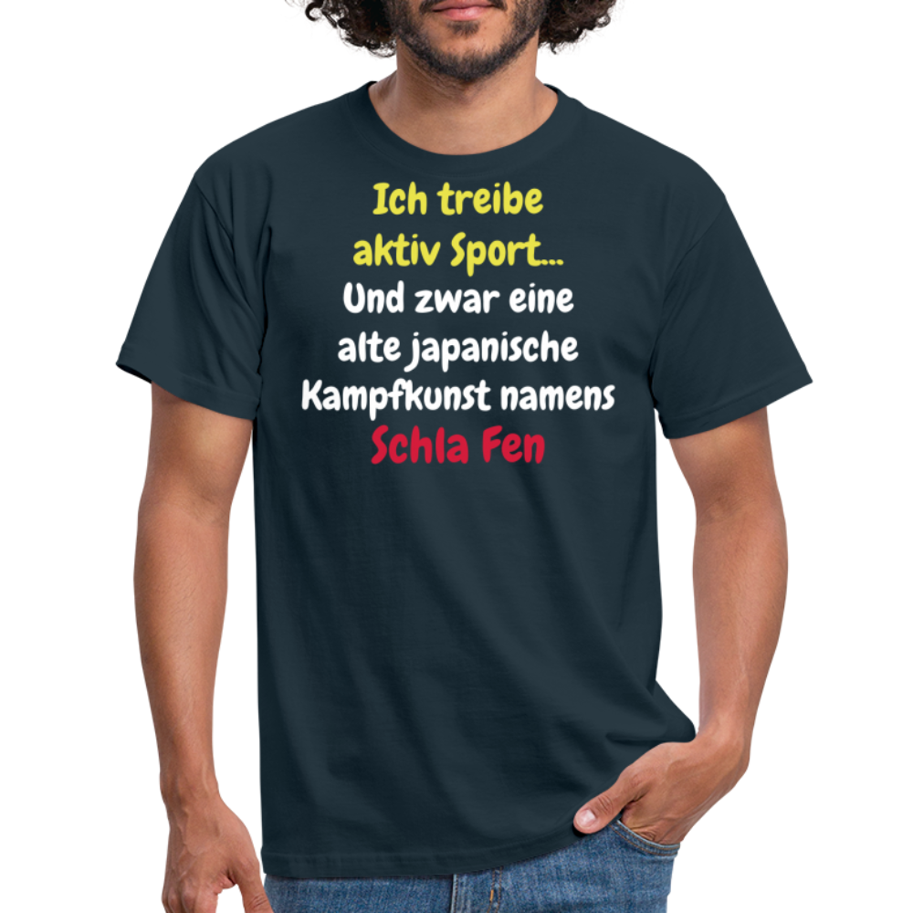 Tshirt Ich treibe aktiv Sport... - Navy