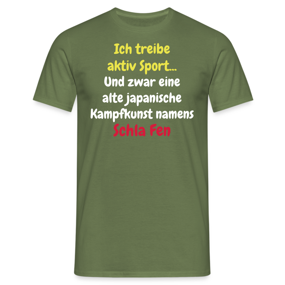 Tshirt Ich treibe aktiv Sport... - Militärgrün