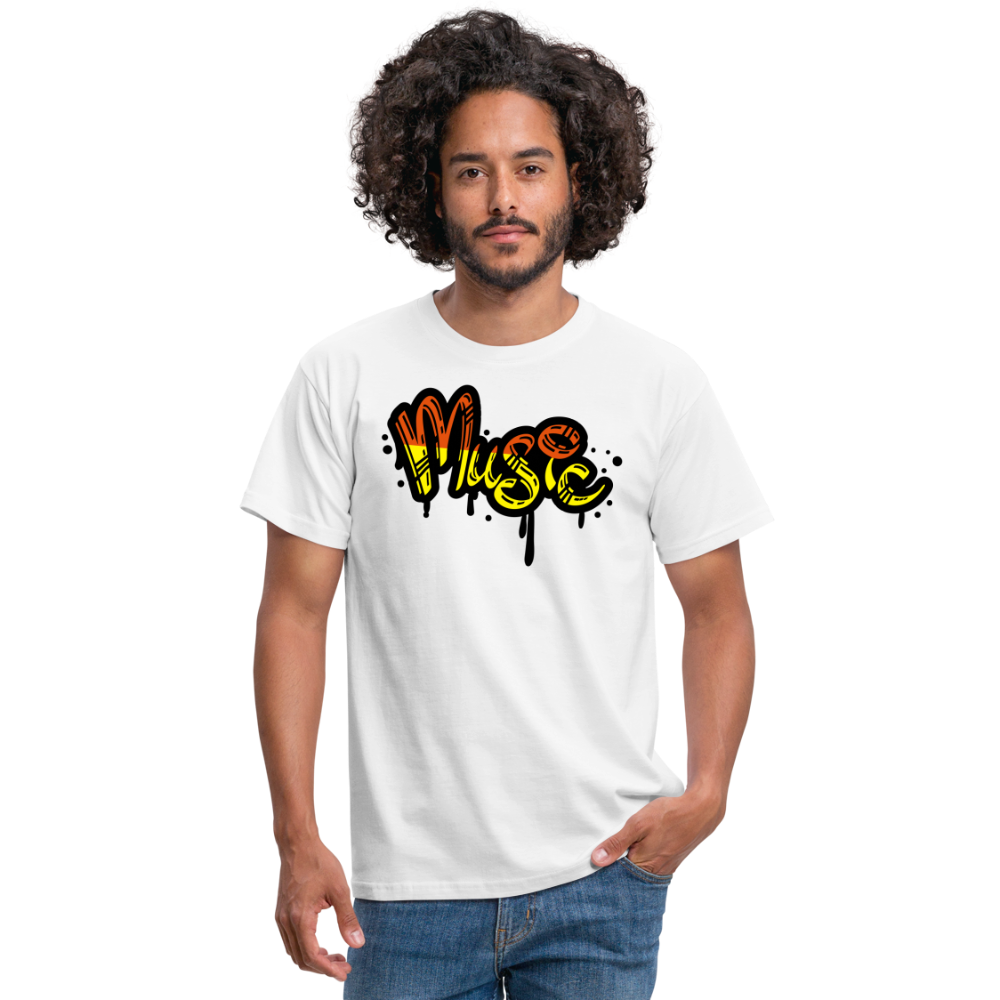 Tshirt Graffiti Musik - weiß
