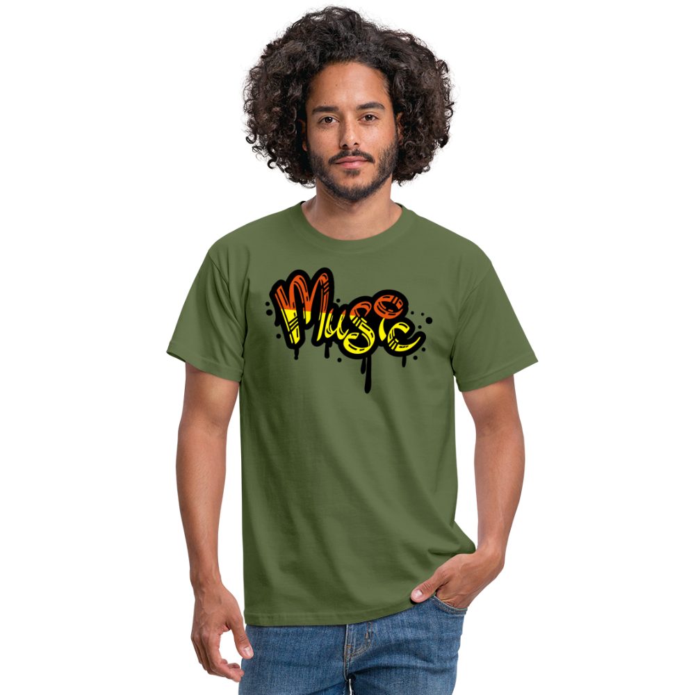 Tshirt Graffiti Musik - Militärgrün