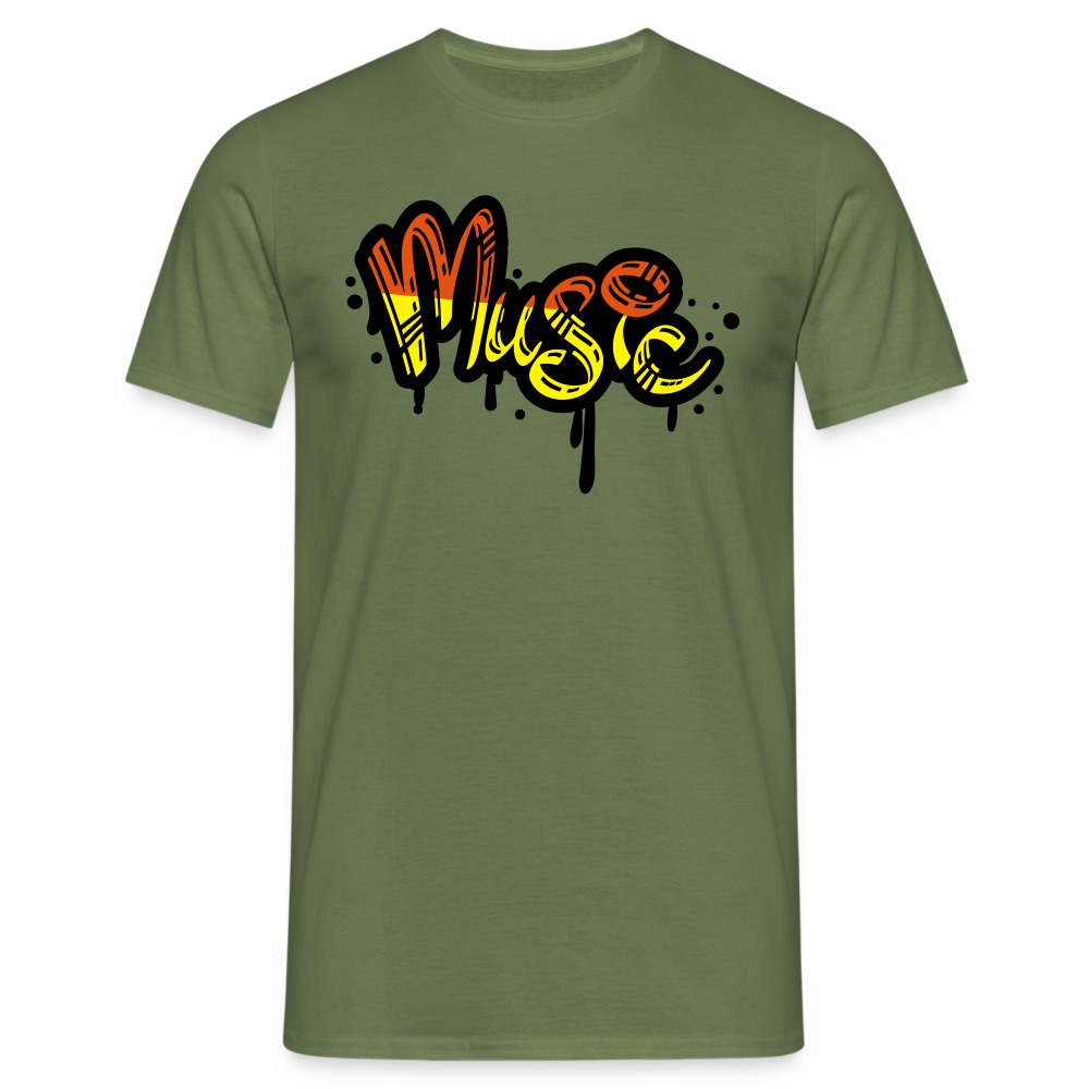Tshirt Graffiti Musik - Militärgrün