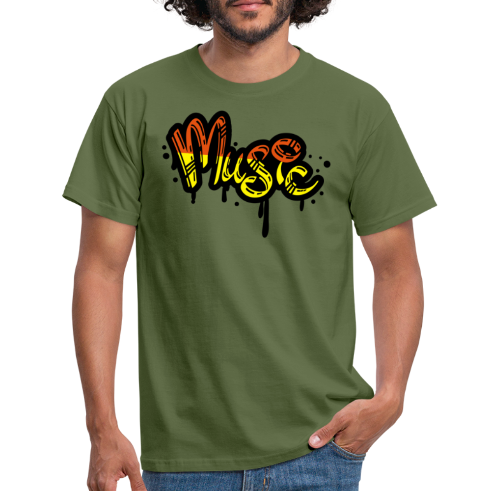 Tshirt Graffiti Musik - Militärgrün