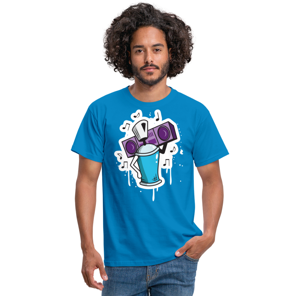 Tshirt Graffiti Ghetto Blaster - Royalblau
