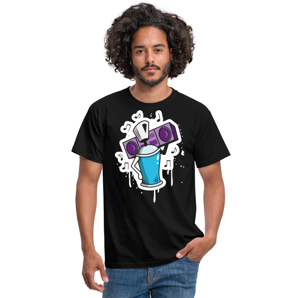 Tshirt Graffiti Ghetto Blaster - Schwarz