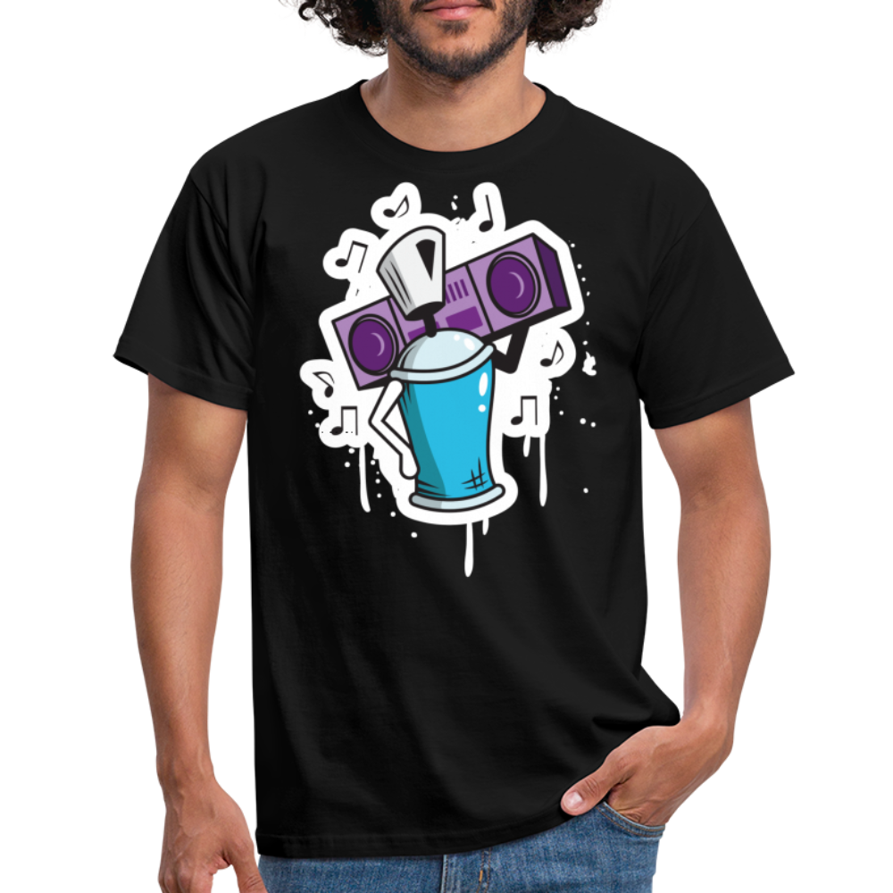 Tshirt Graffiti Ghetto Blaster - Schwarz