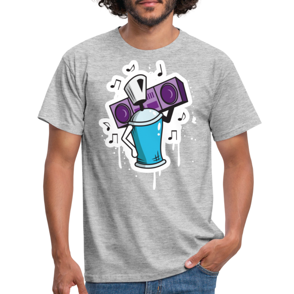 Tshirt Graffiti Ghetto Blaster - Grau meliert