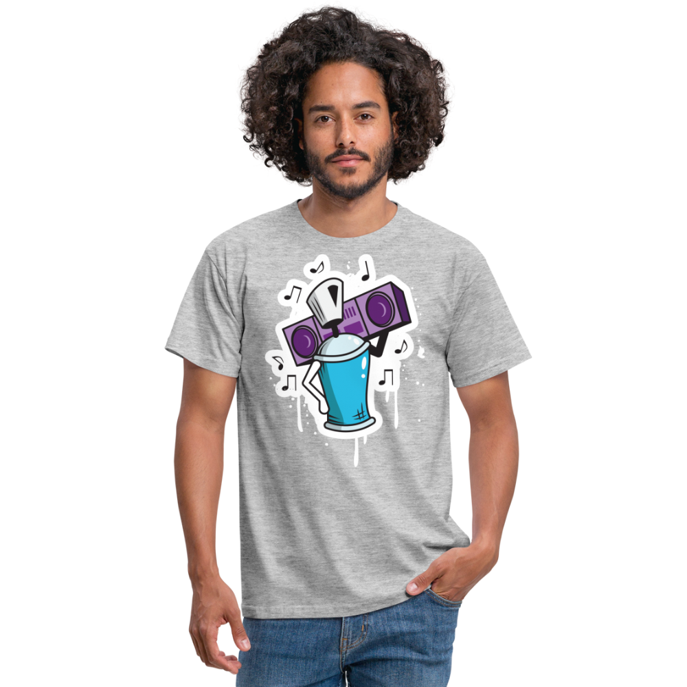 Tshirt Graffiti Ghetto Blaster - Grau meliert