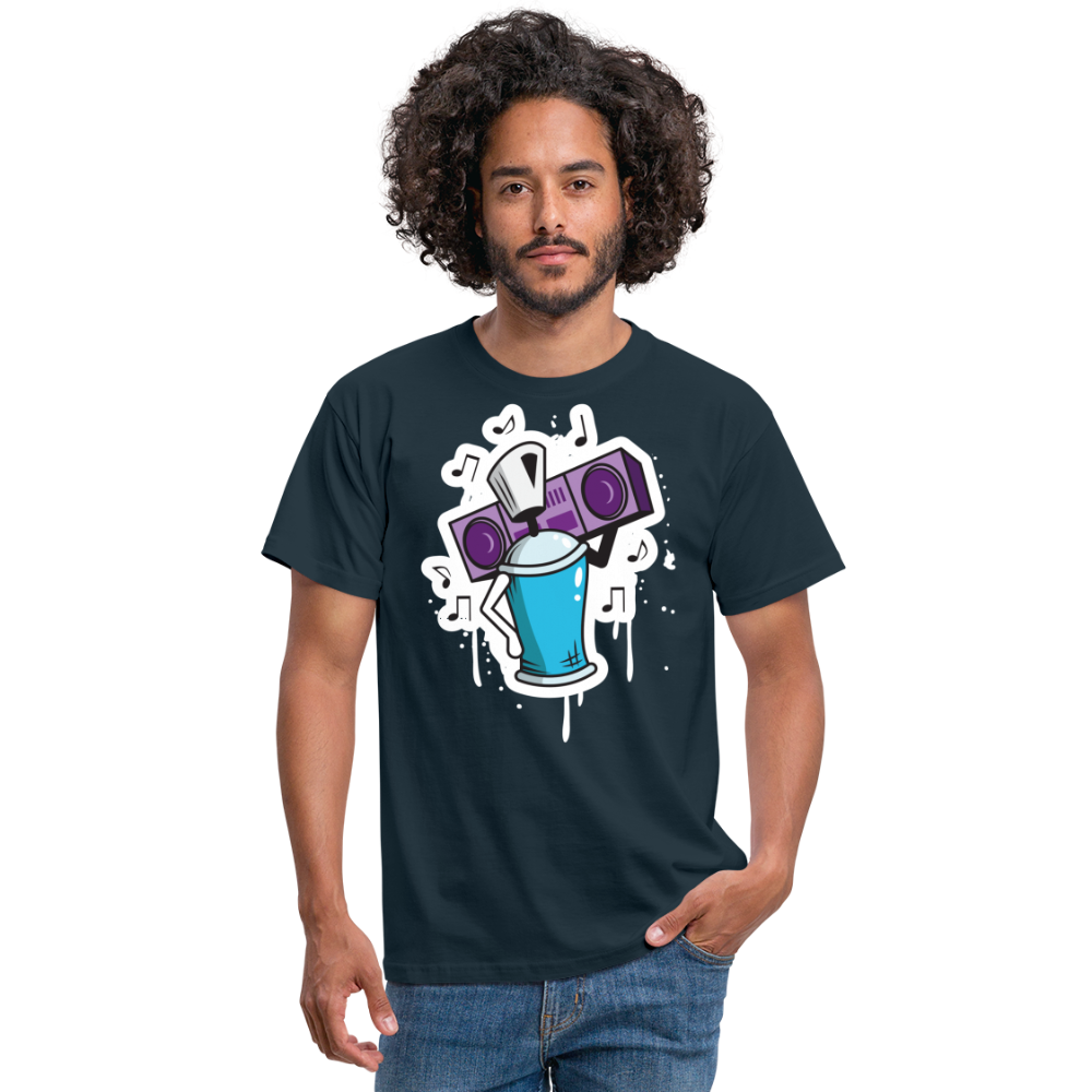 Tshirt Graffiti Ghetto Blaster - Navy