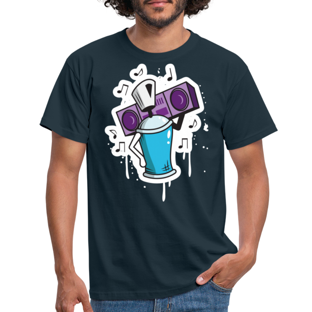 Tshirt Graffiti Ghetto Blaster - Navy