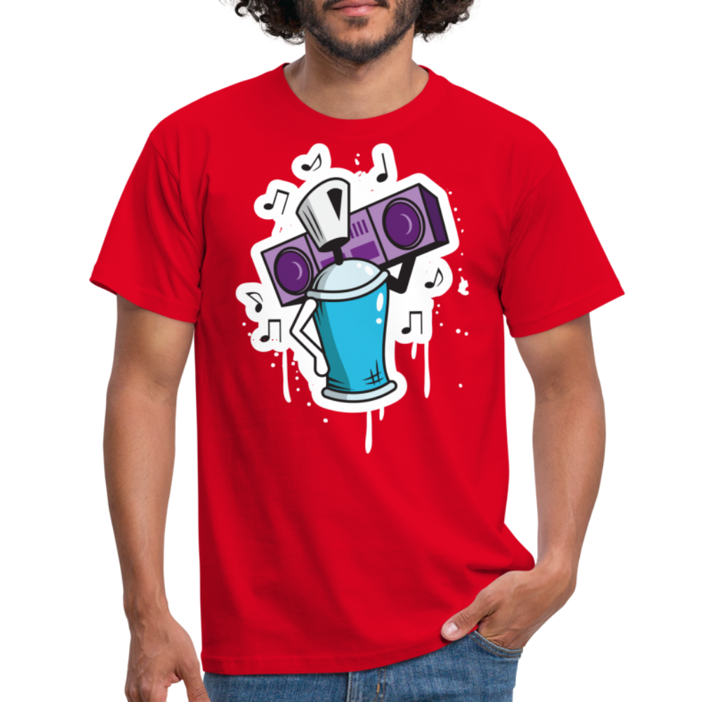 Tshirt Graffiti Ghetto Blaster - Rot