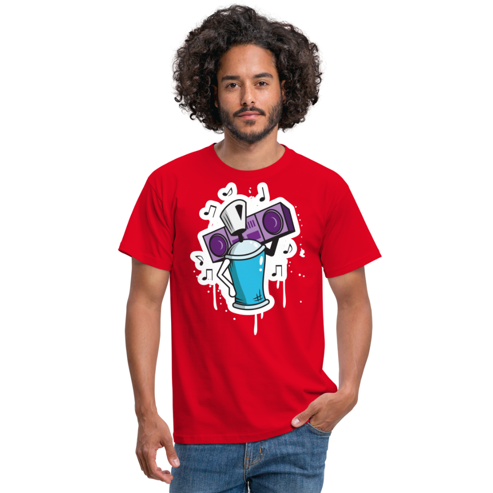 Tshirt Graffiti Ghetto Blaster - Rot