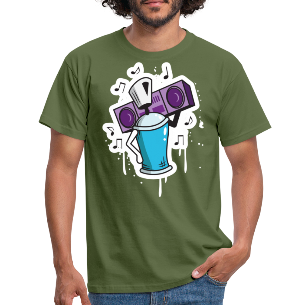 Tshirt Graffiti Ghetto Blaster - Militärgrün