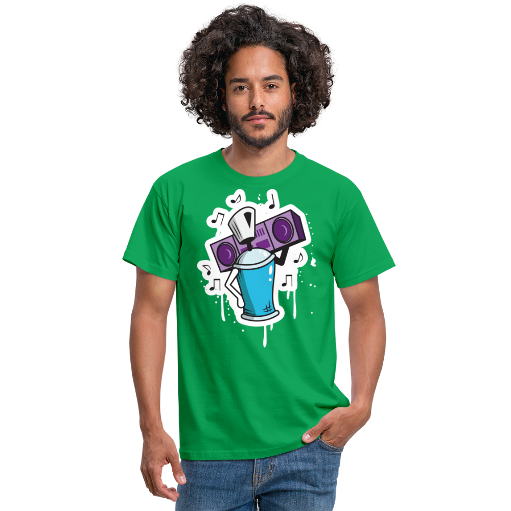 Tshirt Graffiti Ghetto Blaster - Kelly Green