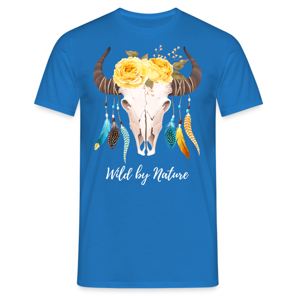 SSW1383 Tshirt Wild von Natur aus Schädel - Royalblau
