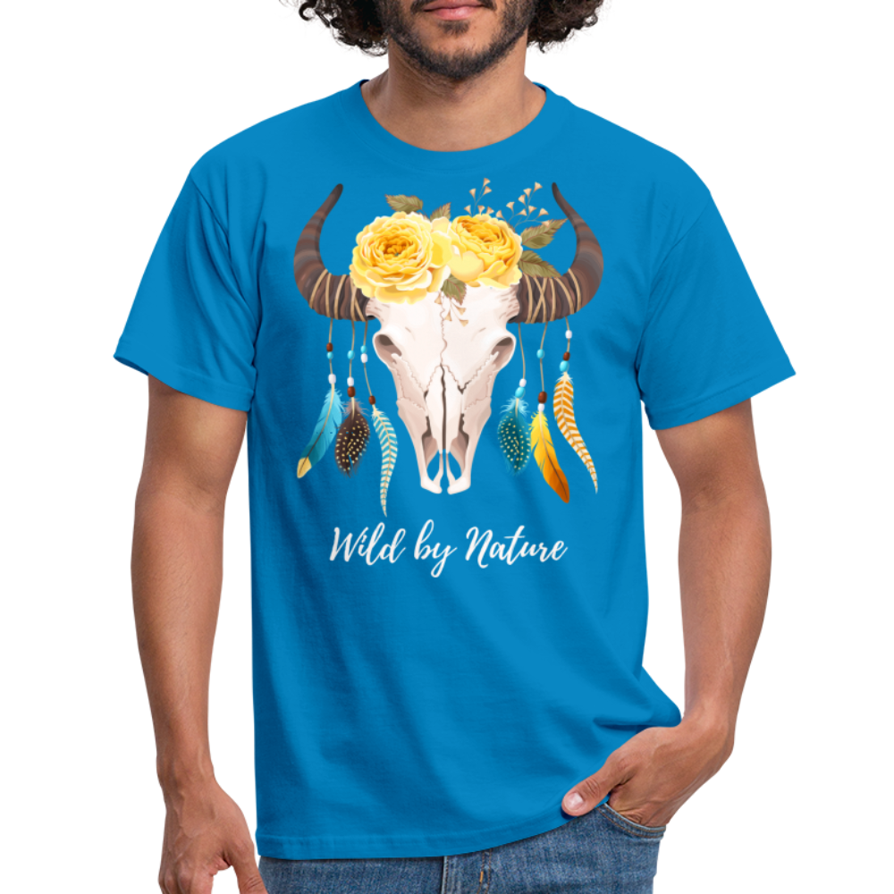 SSW1383 Tshirt Wild von Natur aus Schädel - Royalblau