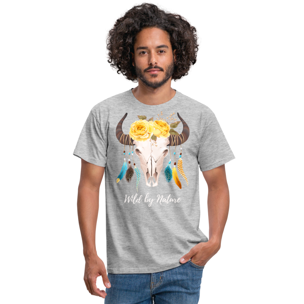 SSW1383 Tshirt Wild von Natur aus Schädel - Grau meliert