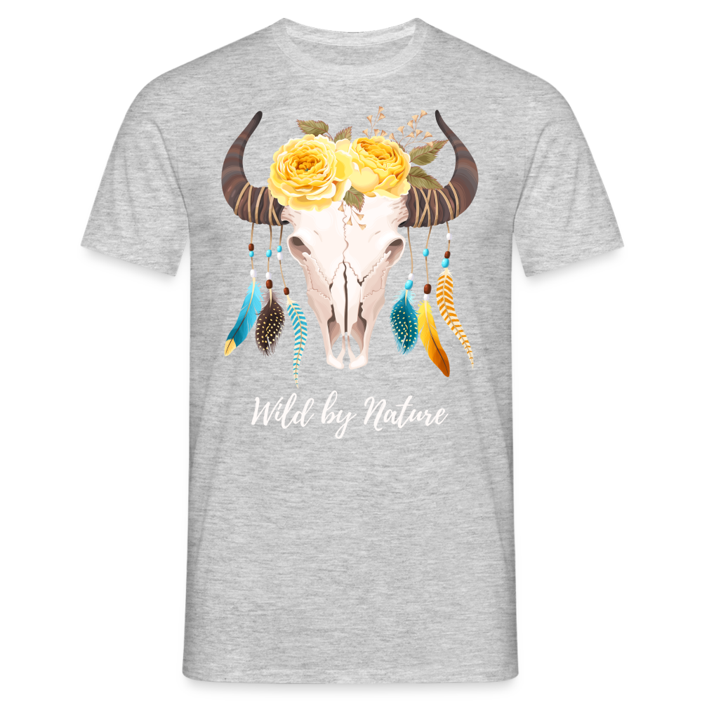 SSW1383 Tshirt Wild von Natur aus Schädel - Grau meliert