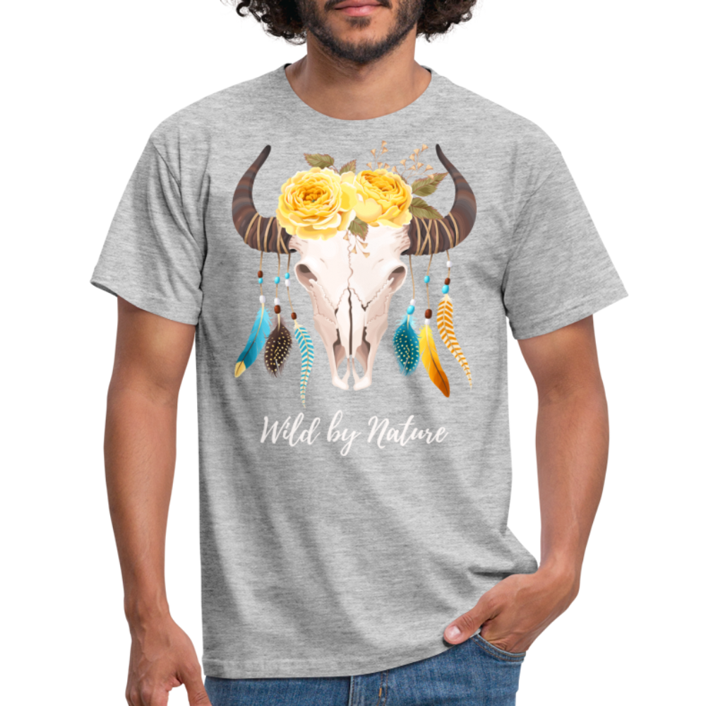 SSW1383 Tshirt Wild von Natur aus Schädel - Grau meliert