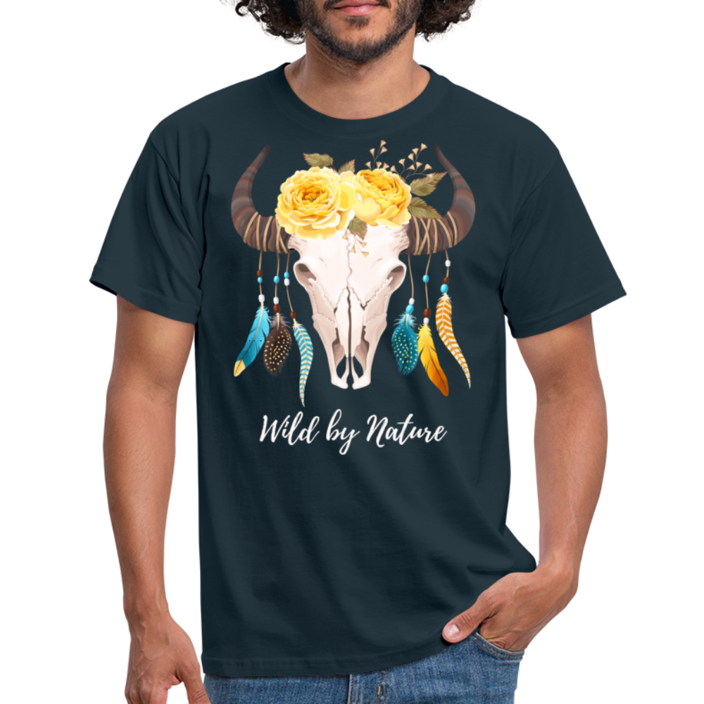 SSW1383 Tshirt Wild von Natur aus Schädel - Navy