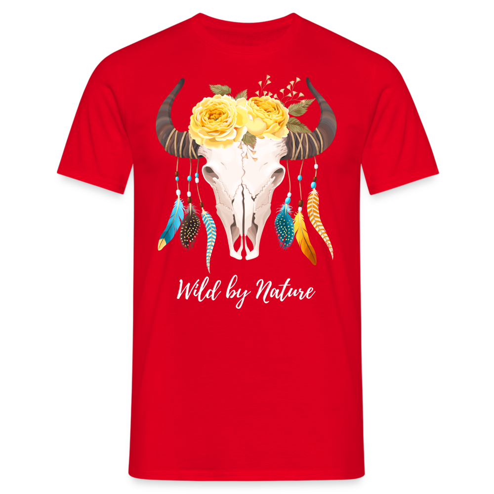 SSW1383 Tshirt Wild von Natur aus Schädel - Rot