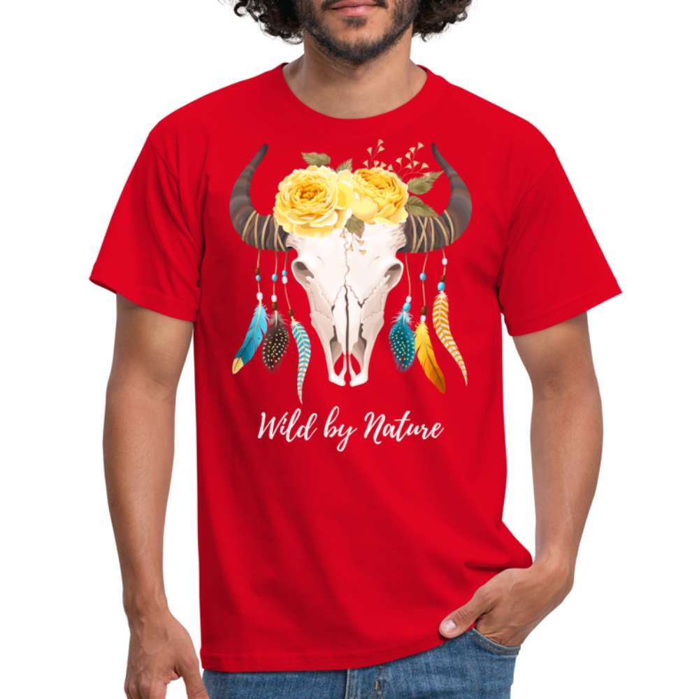 SSW1383 Tshirt Wild von Natur aus Schädel - Rot